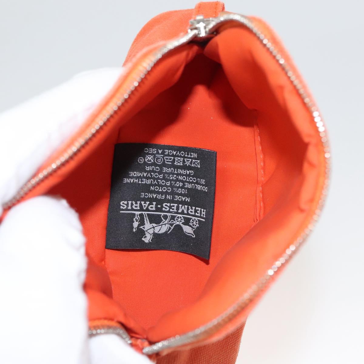 HERMES Bolide Pouch Canvas 2Set Orange Brown Auth bs24160
