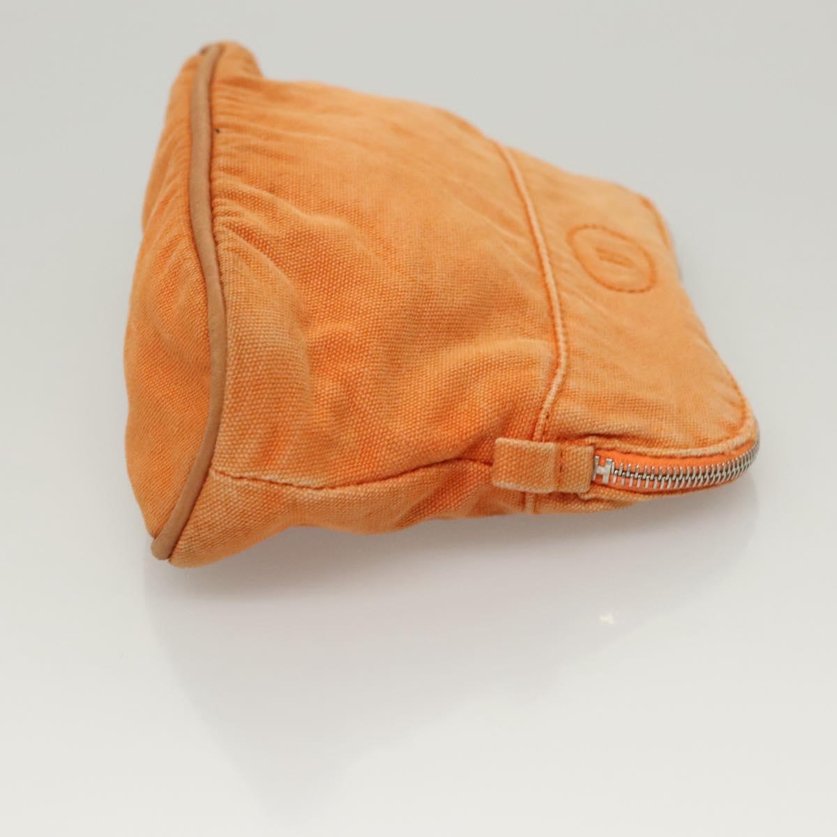 HERMES Bolide Pouch Canvas 2Set Orange Brown Auth bs24160