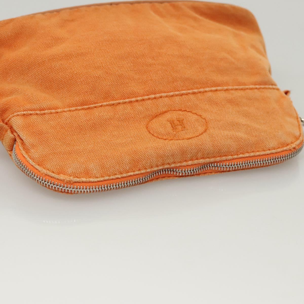 HERMES Bolide Pouch Canvas 2Set Orange Brown Auth bs24160