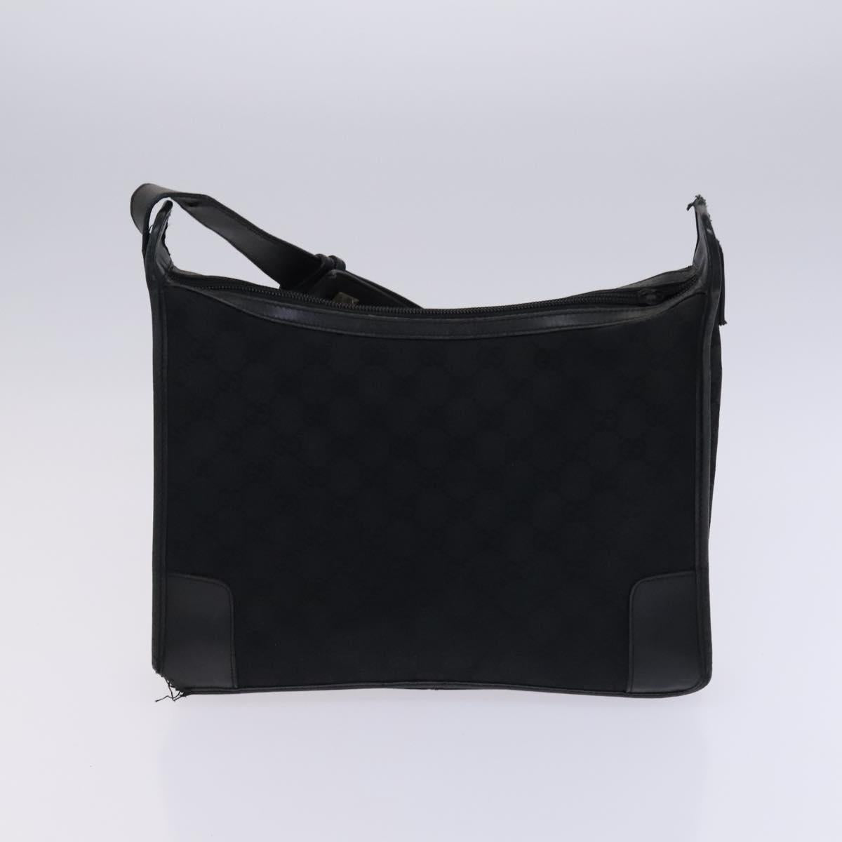 GUCCI GG Canvas Shoulder Bag Patent leather 5Set Black Auth bs24165