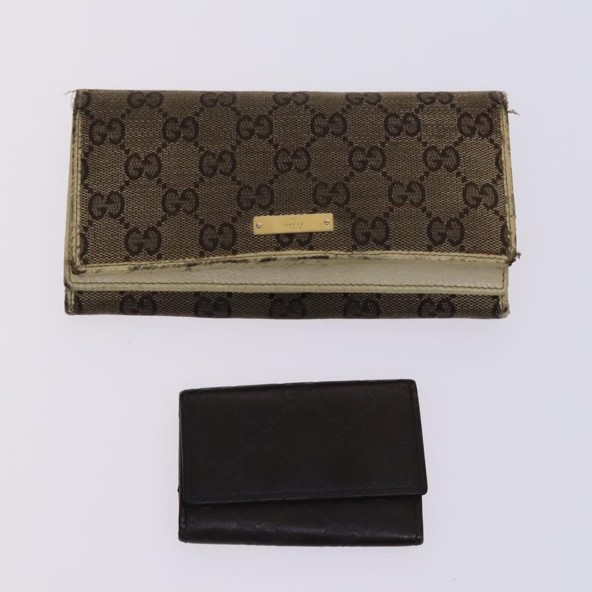 GUCCI GG Canvas Shoulder Bag Patent leather 5Set Black Auth bs24165