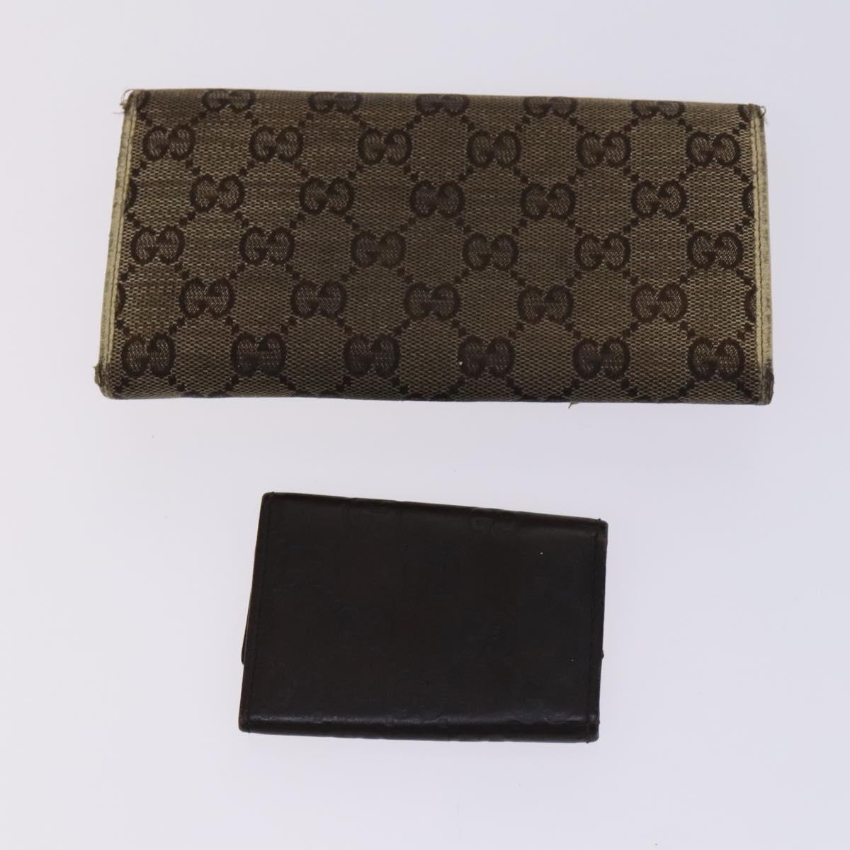 GUCCI GG Canvas Shoulder Bag Patent leather 5Set Black Auth bs24165