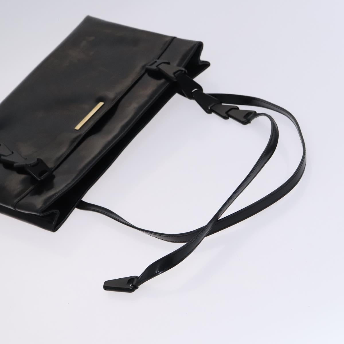 GUCCI GG Canvas Shoulder Bag Patent leather 5Set Black Auth bs24165
