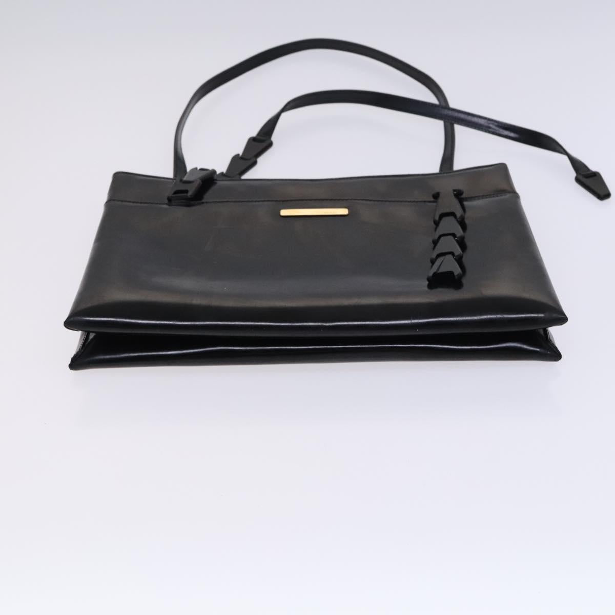 GUCCI GG Canvas Shoulder Bag Patent leather 5Set Black Auth bs24165