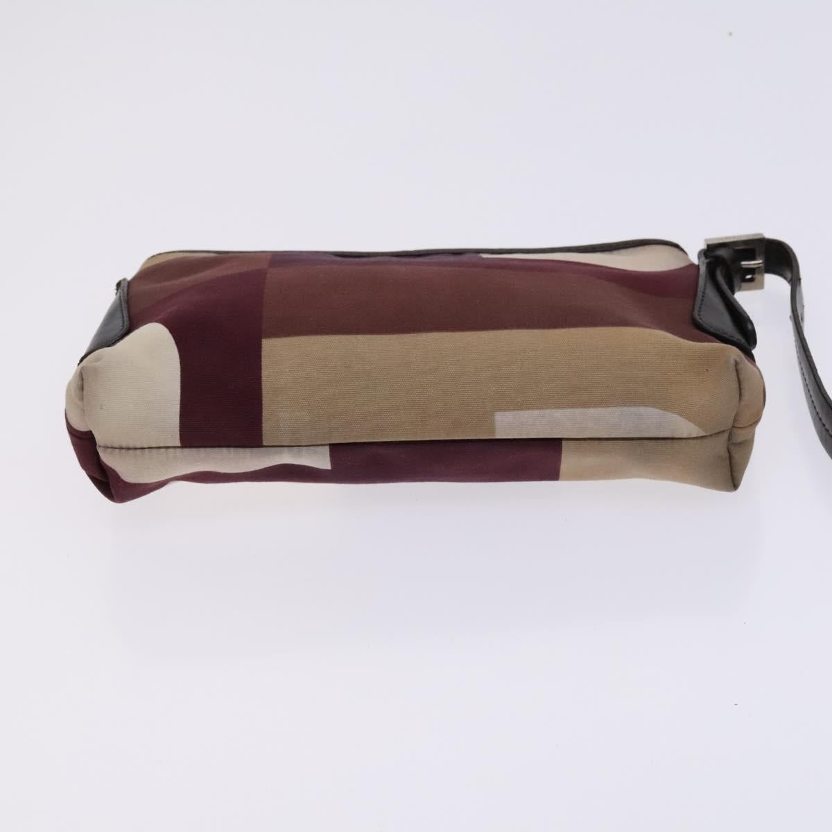 BALLY Shoulder Bag Canvas Leather 5Set Beige Brown Navy Auth bs24168