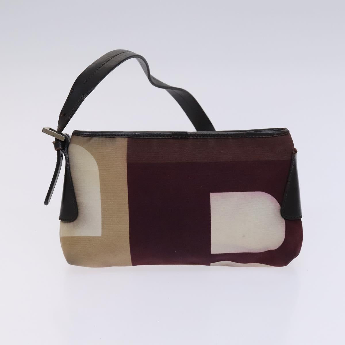 BALLY Shoulder Bag Canvas Leather 5Set Beige Brown Navy Auth bs24168