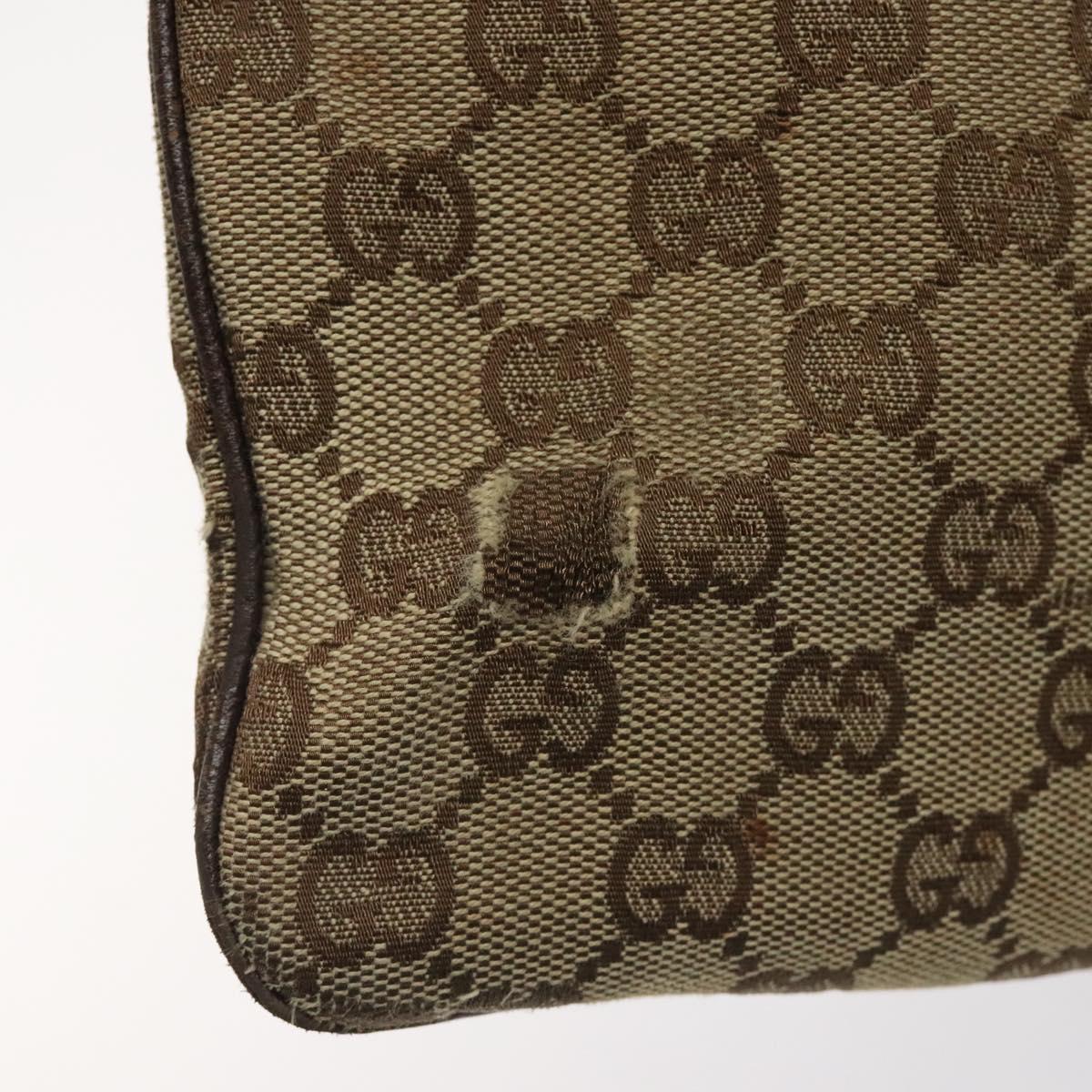GUCCI GG Canvas Shoulder Bag Beige Silver 113013 Auth bs24169