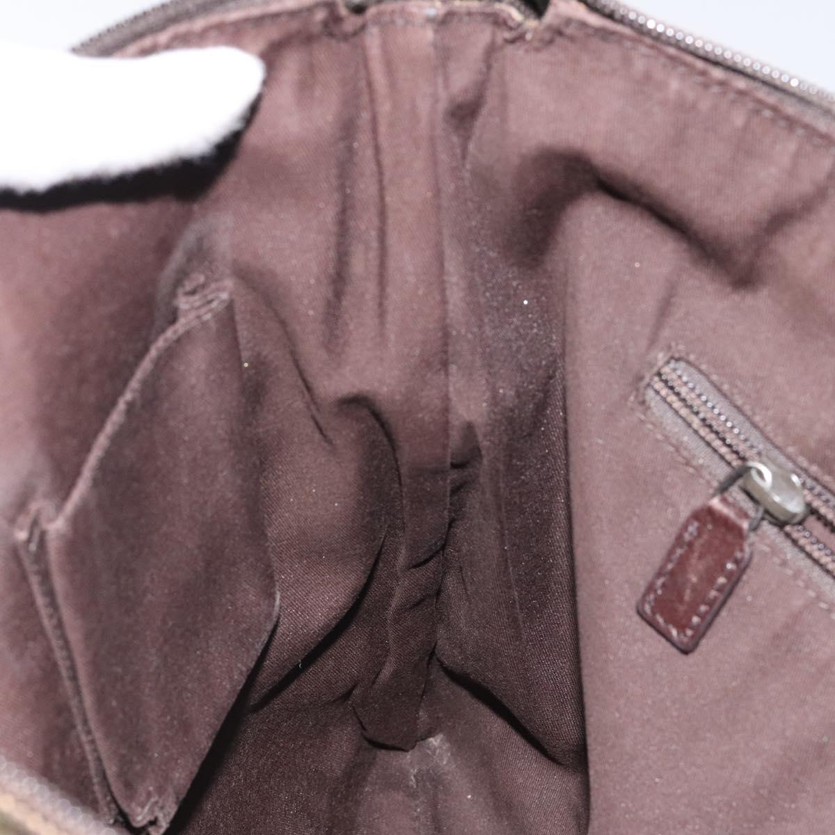 GUCCI GG Canvas Shoulder Bag Beige Silver 145856 Auth bs24170