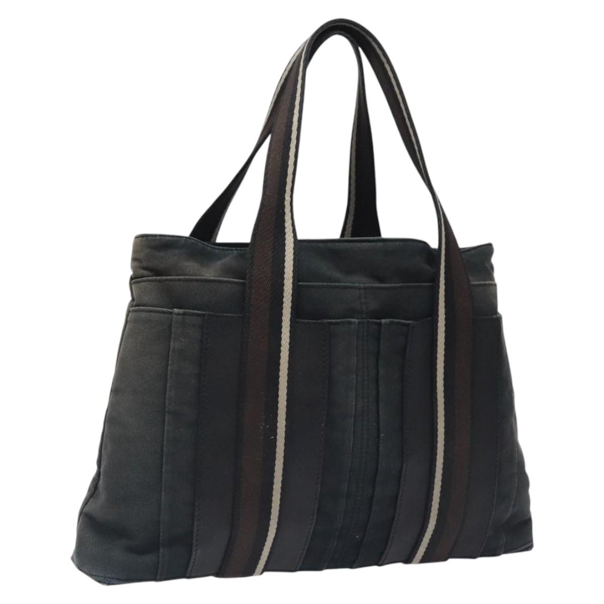 HERMES Troca Horizontal MM Tote Bag Canvas Black Auth bs24178