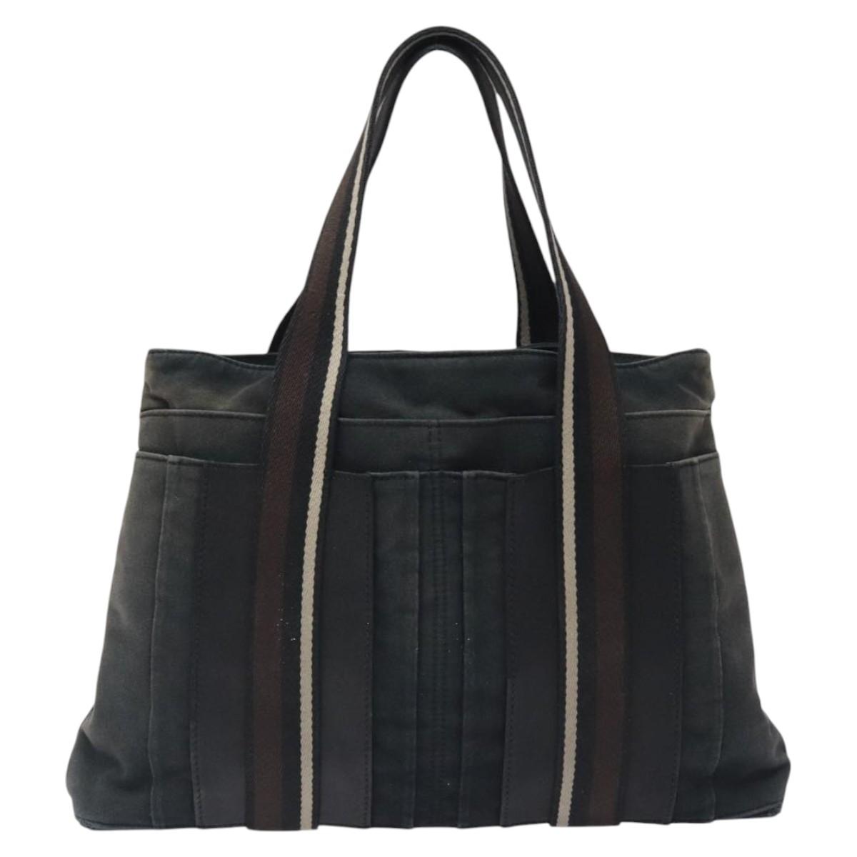 HERMES Troca Horizontal MM Tote Bag Canvas Black Auth bs24178