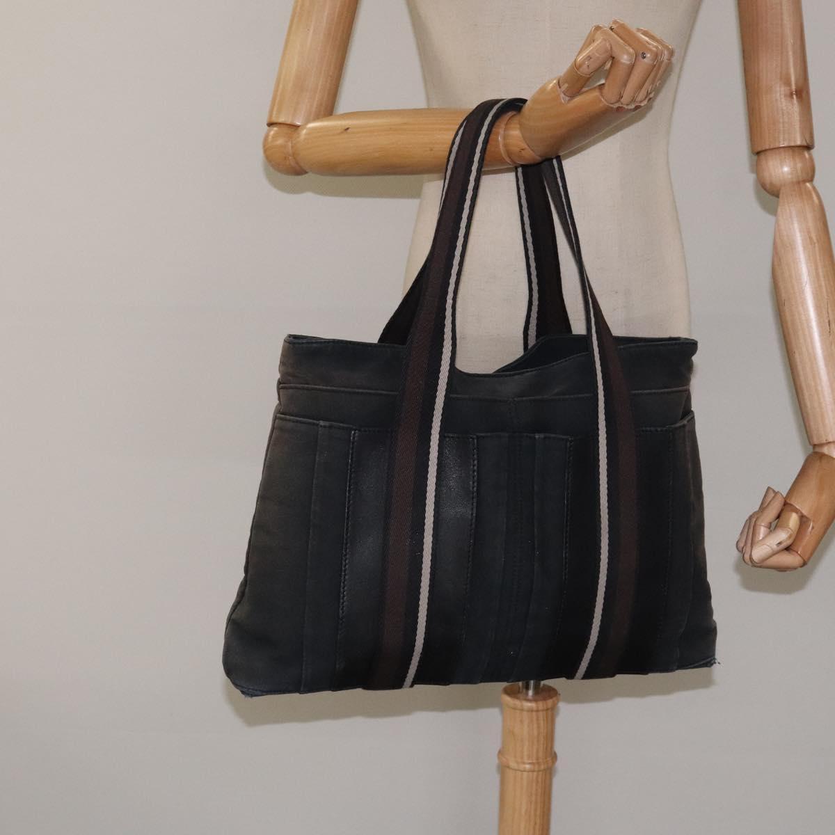 HERMES Troca Horizontal MM Tote Bag Canvas Black Auth bs24178
