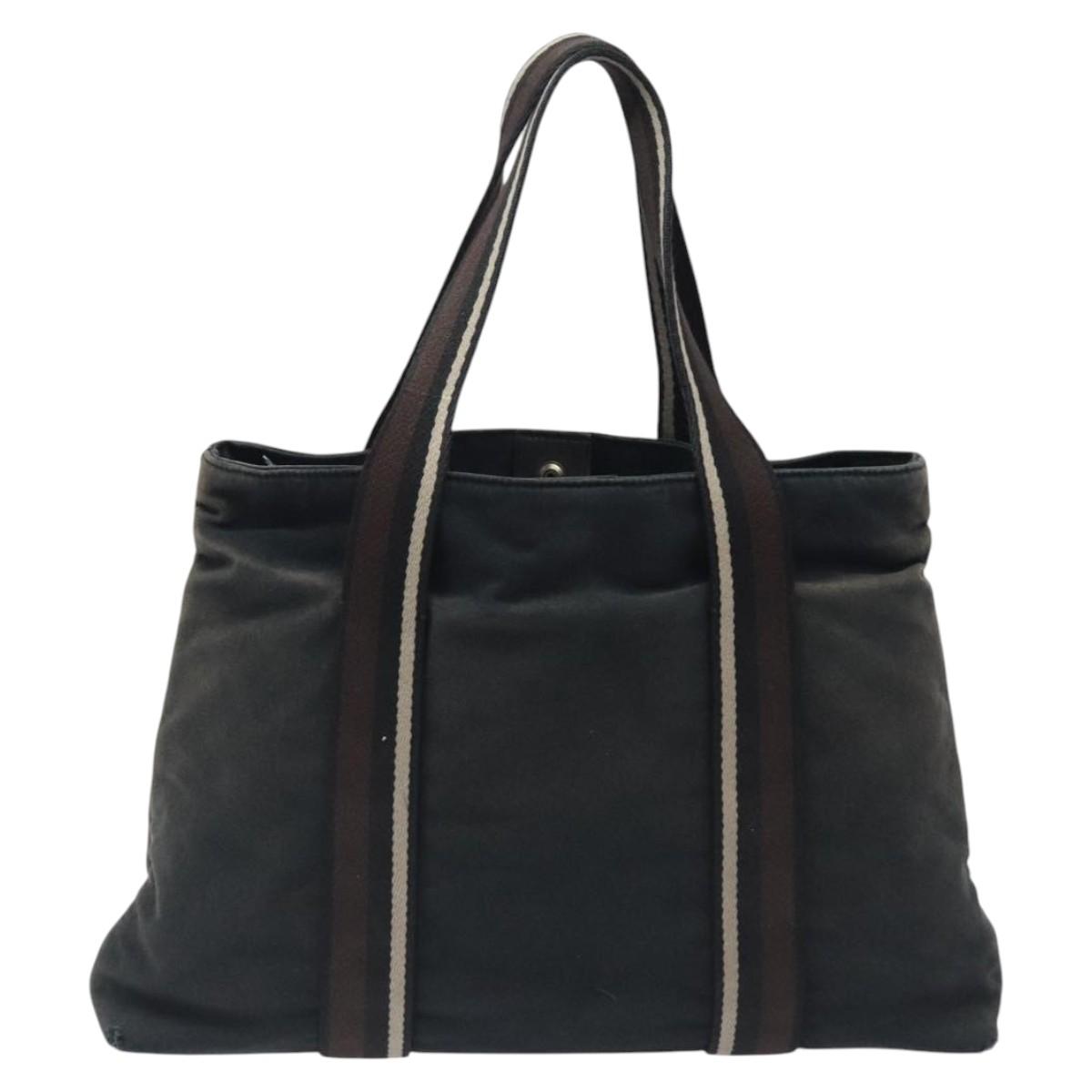 HERMES Troca Horizontal MM Tote Bag Canvas Black Auth bs24178