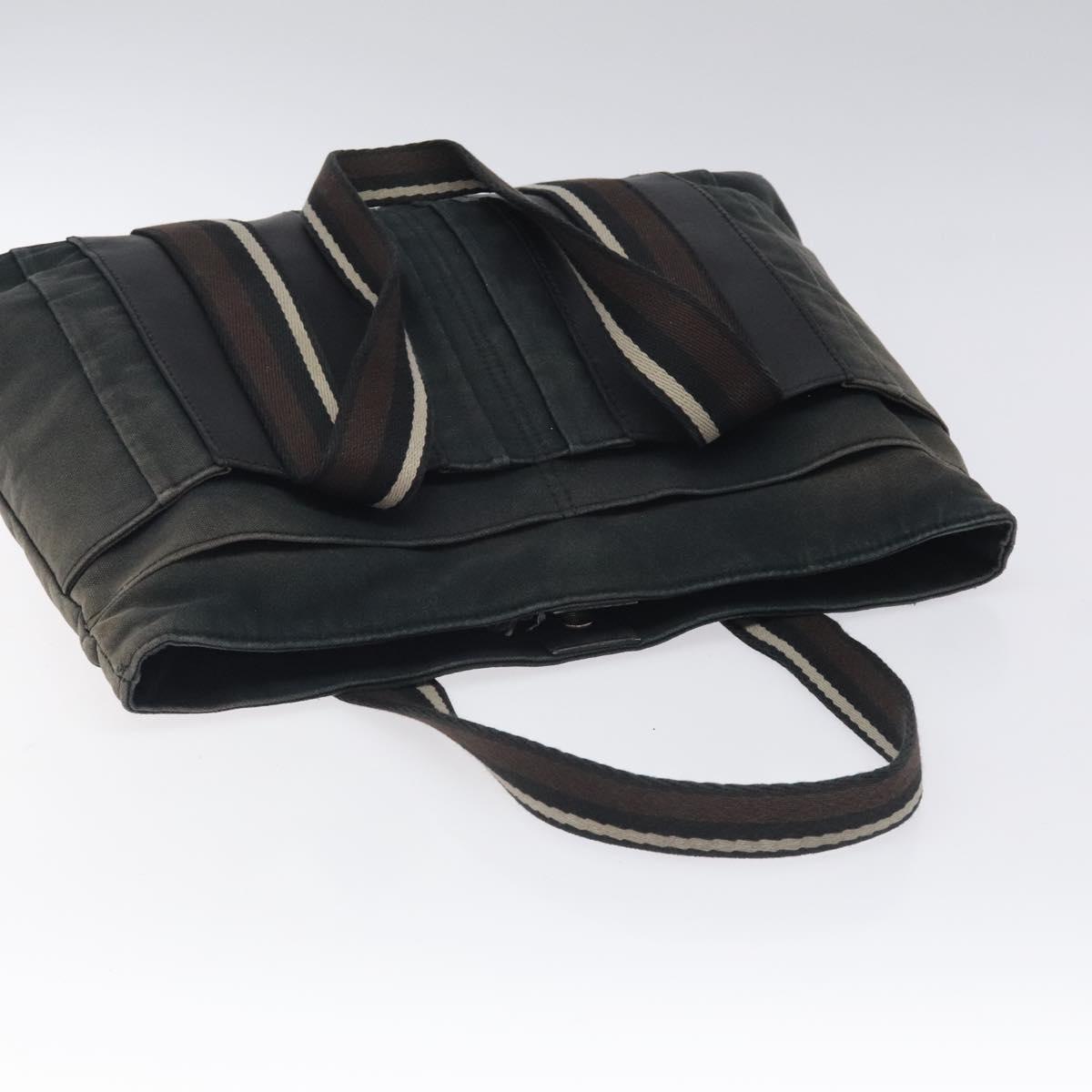HERMES Troca Horizontal MM Tote Bag Canvas Black Auth bs24178
