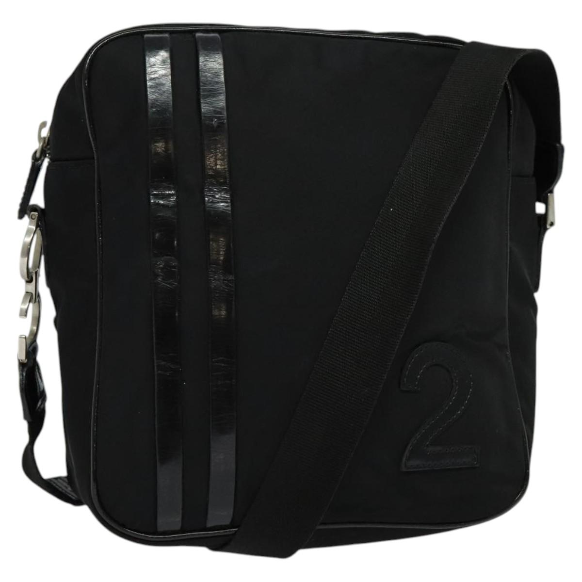 Christian Dior Shoulder Bag Nylon Black Auth bs24209