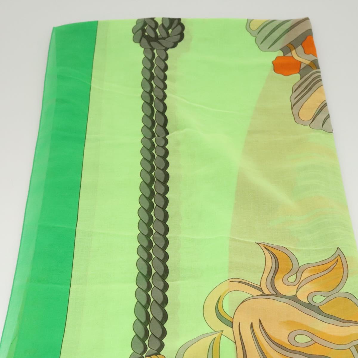HERMES Large Format Scarf Silk Green Auth bs24222