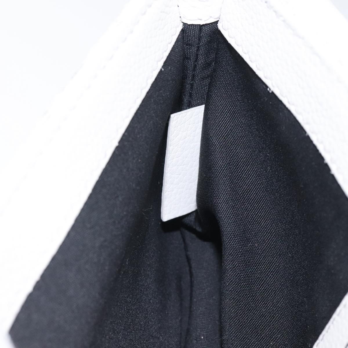 Christian Dior Trotter Canvas Saddle Clutch Bag White Silver Auth bs24225