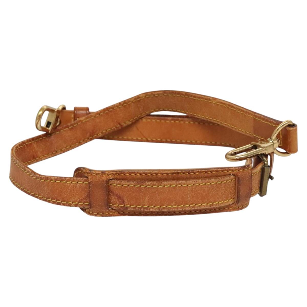 LOUIS VUITTON Adjustable Shoulder Strap Leather 33.9""-41.3"" Beige Auth bs24231