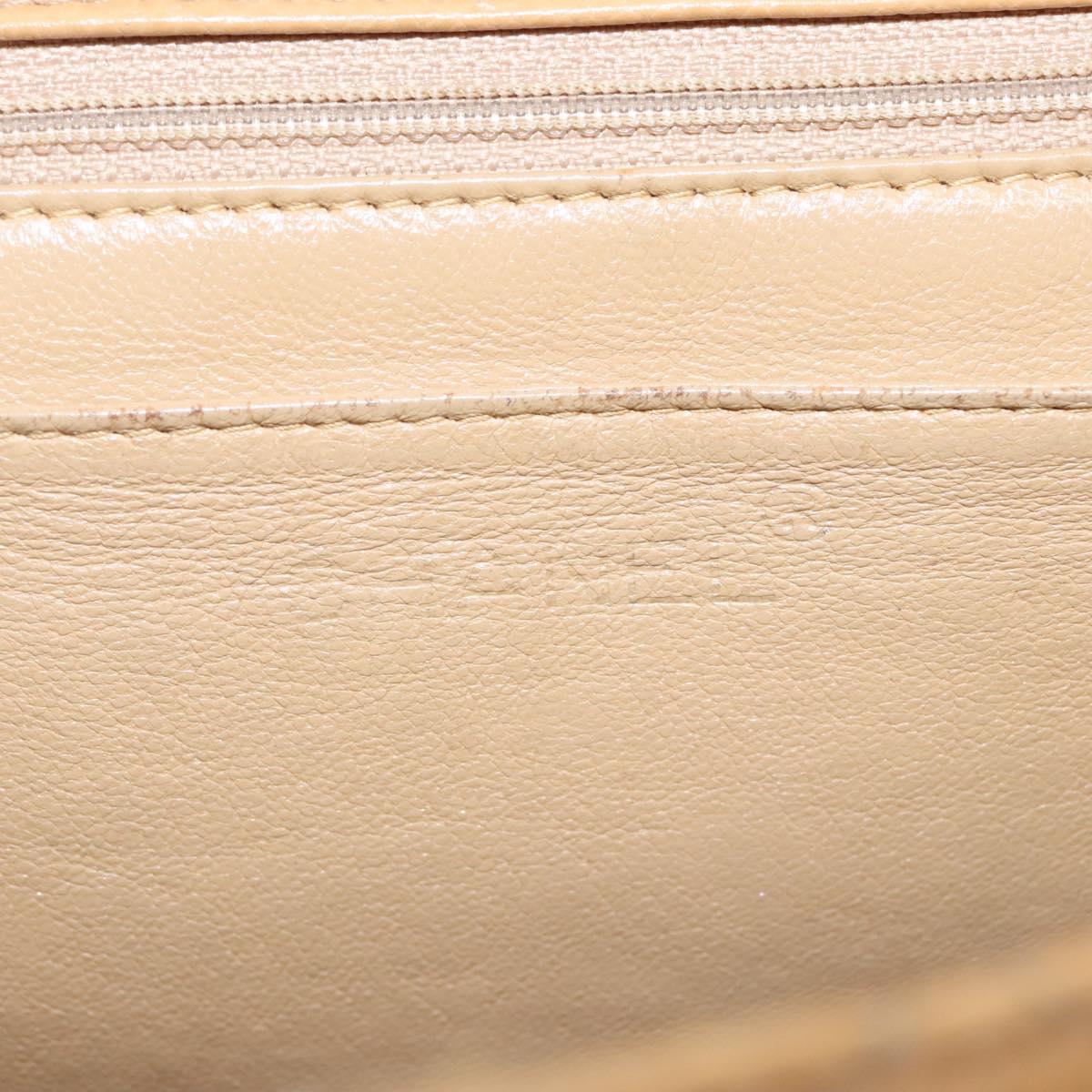 CHANEL Matelasse Hand Bag Calf Skin Beige CC Auth bs24263