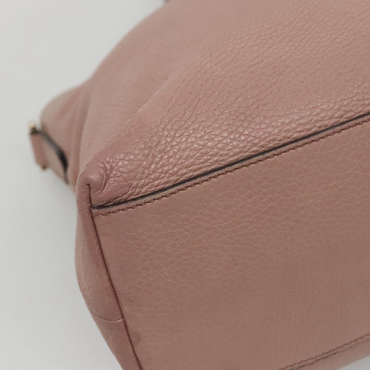 GUCCI Hand Bag Leather Outlet 2way Pink Gold 365346 Auth bs24266