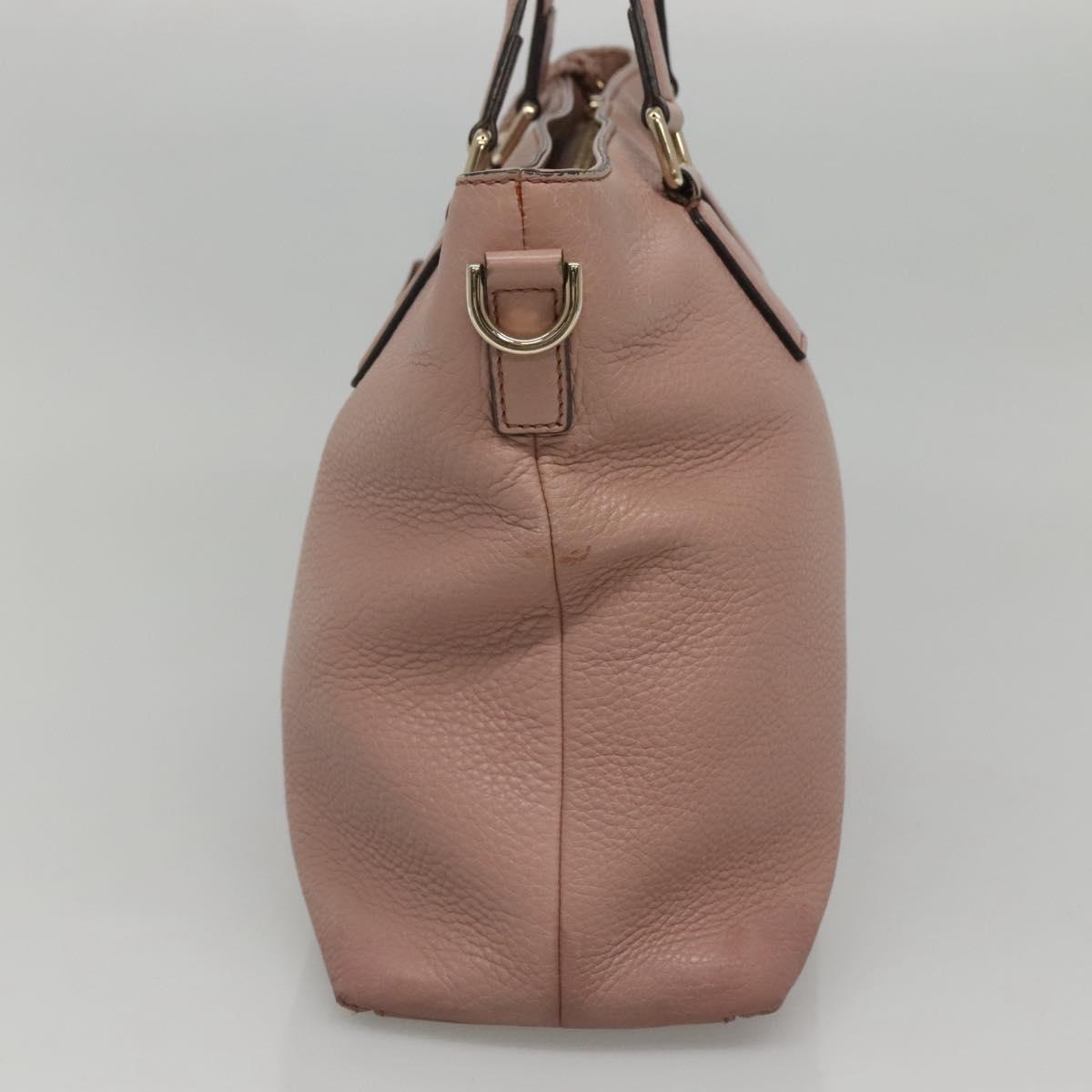 GUCCI Hand Bag Leather Outlet 2way Pink Gold 365346 Auth bs24266