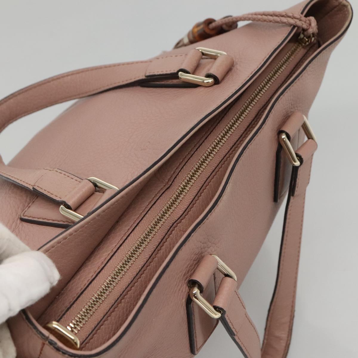 GUCCI Hand Bag Leather Outlet 2way Pink Gold 365346 Auth bs24266