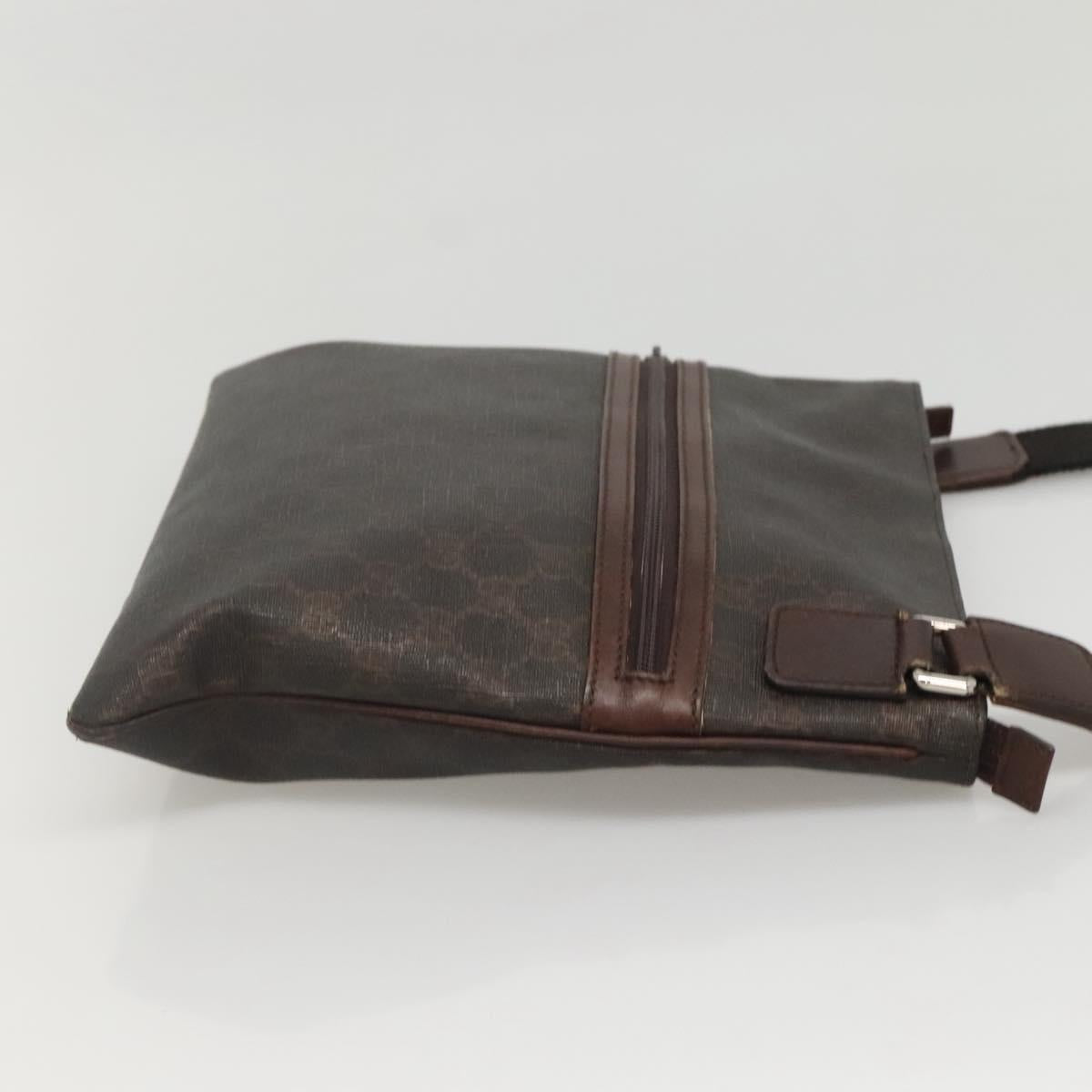 GUCCI GG Supreme Shoulder Bag PVC Outlet Brown Silver 264217 Auth bs24270