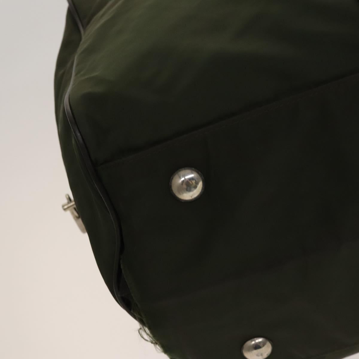 PRADA Boston Bag Nylon Khaki Auth bs24276