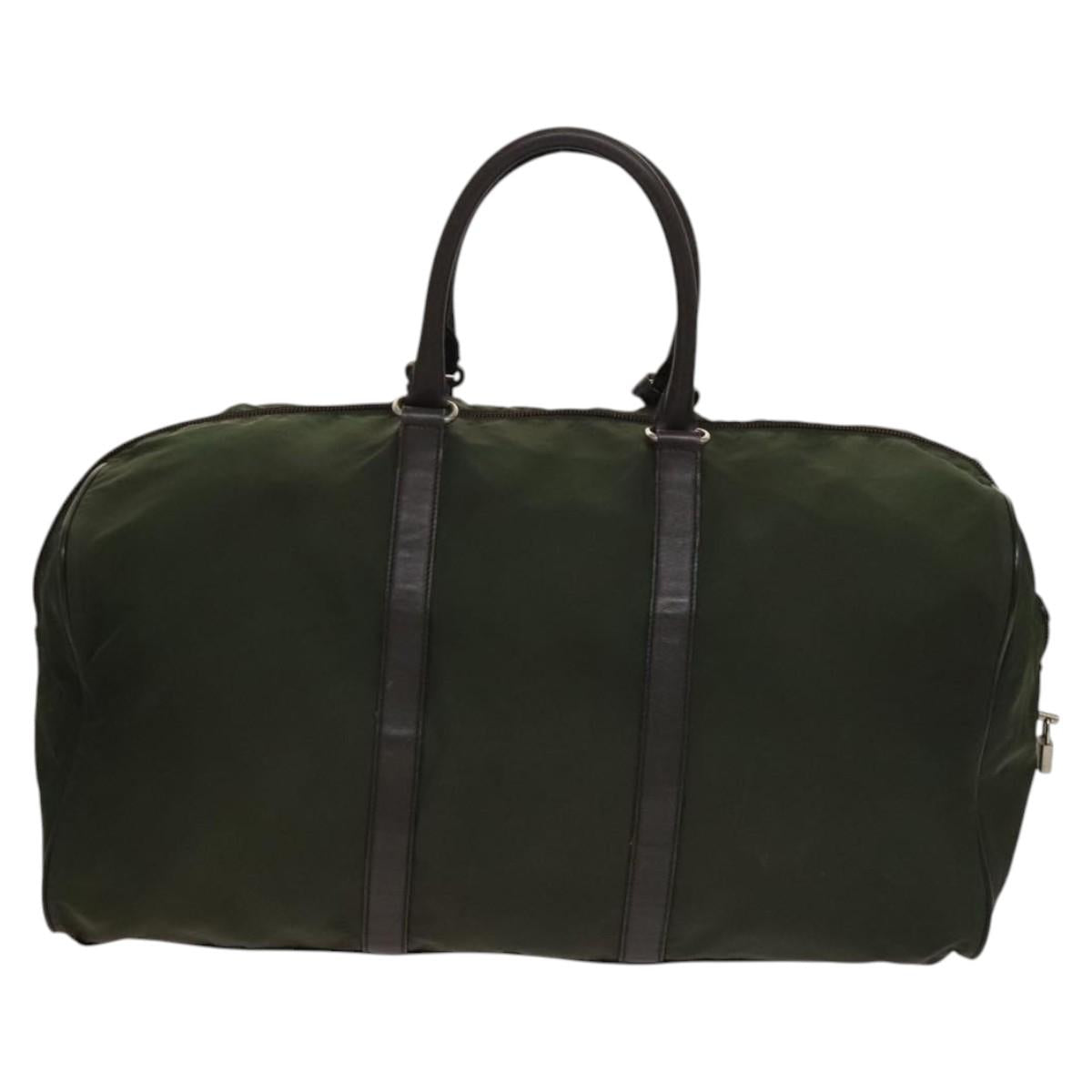 PRADA Boston Bag Nylon Khaki Auth bs24276