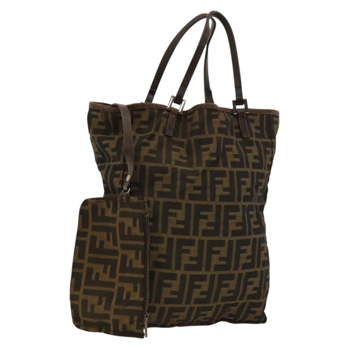FENDI Zucca Canvas Tote Bag Brown Auth bs24286