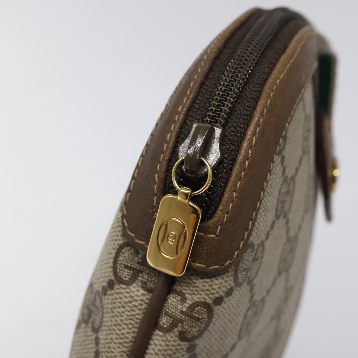 GUCCI GG Supreme Web Sherry Line Bag PVC Beige Gold 904 02 047 Auth bs24305
