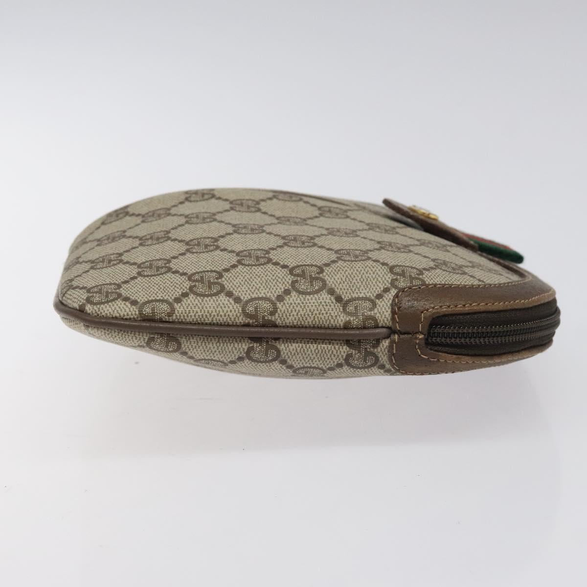 GUCCI GG Supreme Web Sherry Line Bag PVC Beige Gold 904 02 047 Auth bs24305