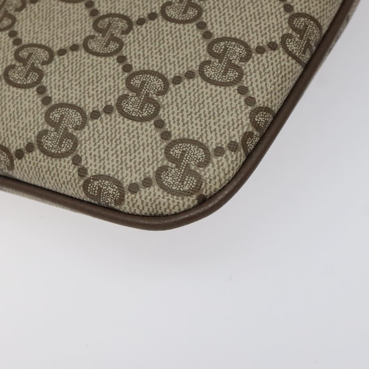 GUCCI GG Supreme Web Sherry Line Bag PVC Beige Gold 904 02 047 Auth bs24305