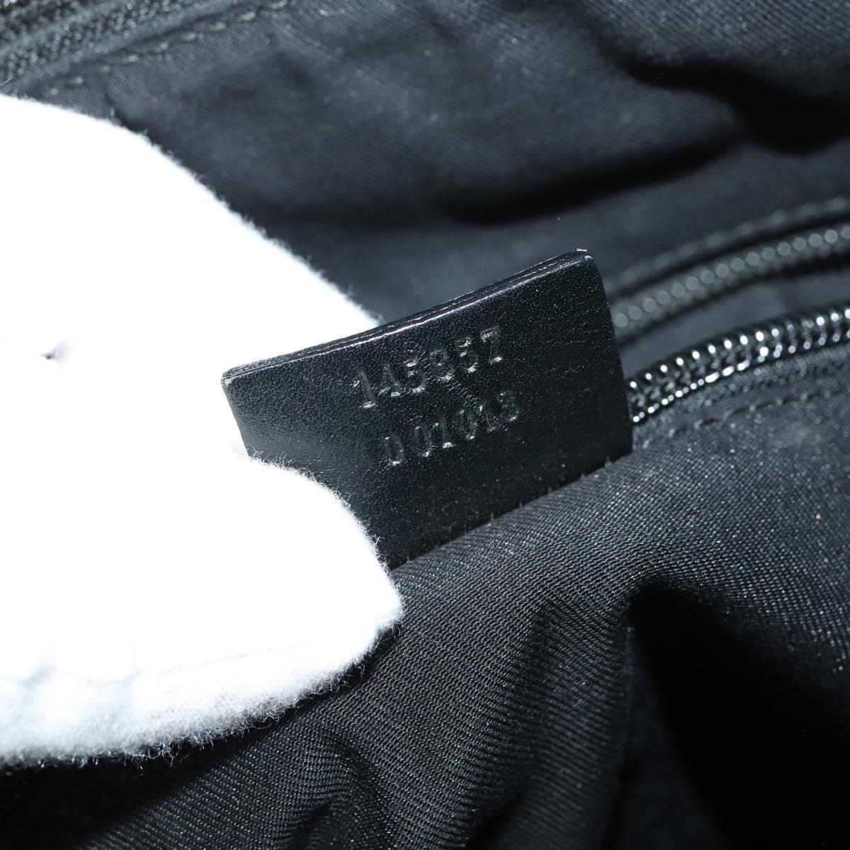 GUCCI GG Canvas Shoulder Bag Black Silver 145857 001013 Auth bs24306