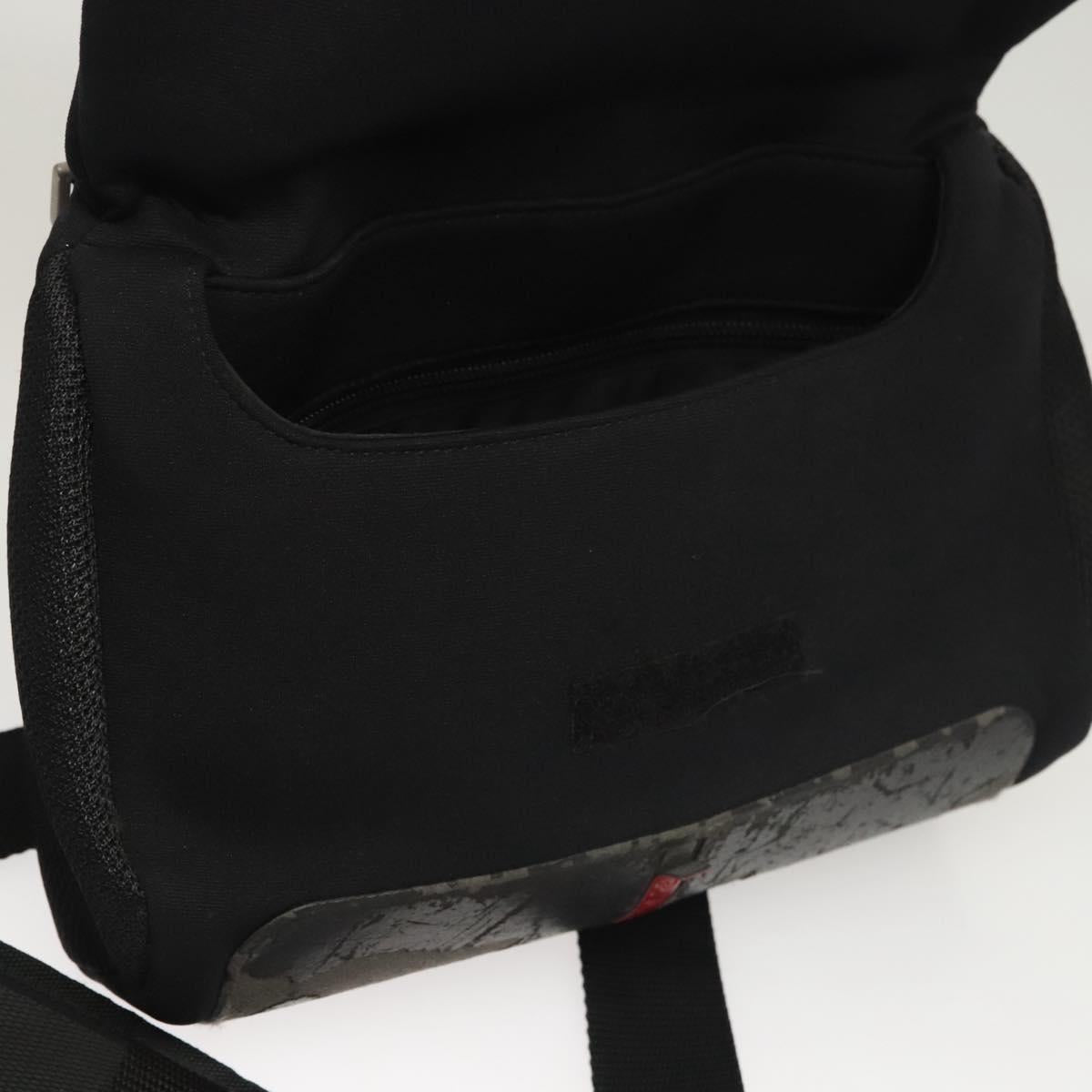 PRADA Sports Shoulder Bag Nylon Black Silver Auth bs24324