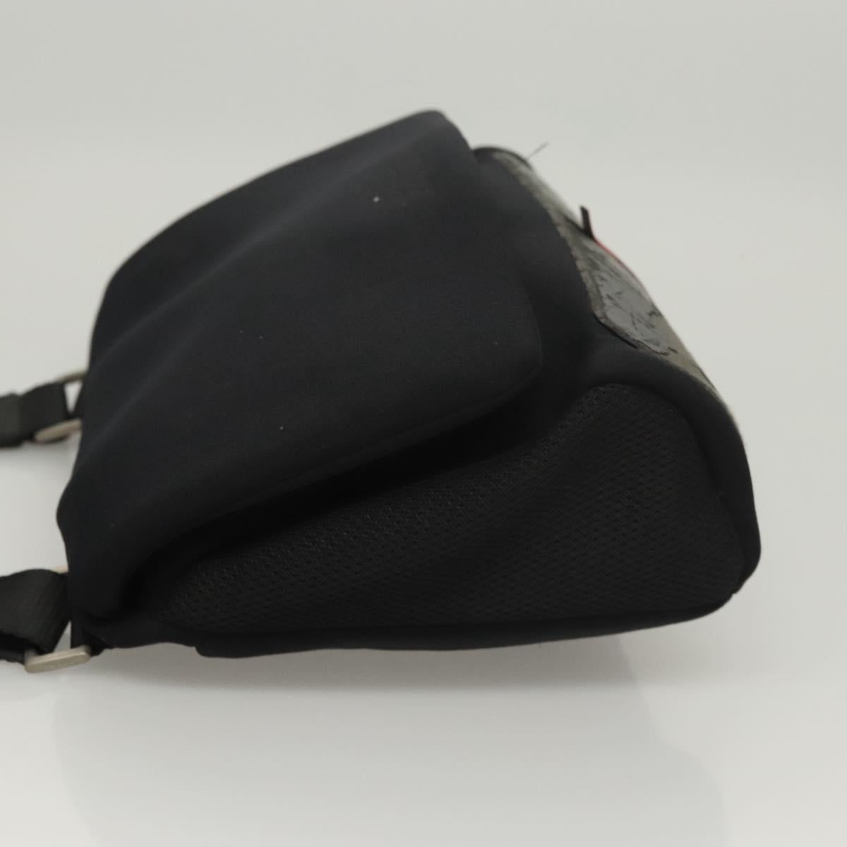 PRADA Sports Shoulder Bag Nylon Black Silver Auth bs24324
