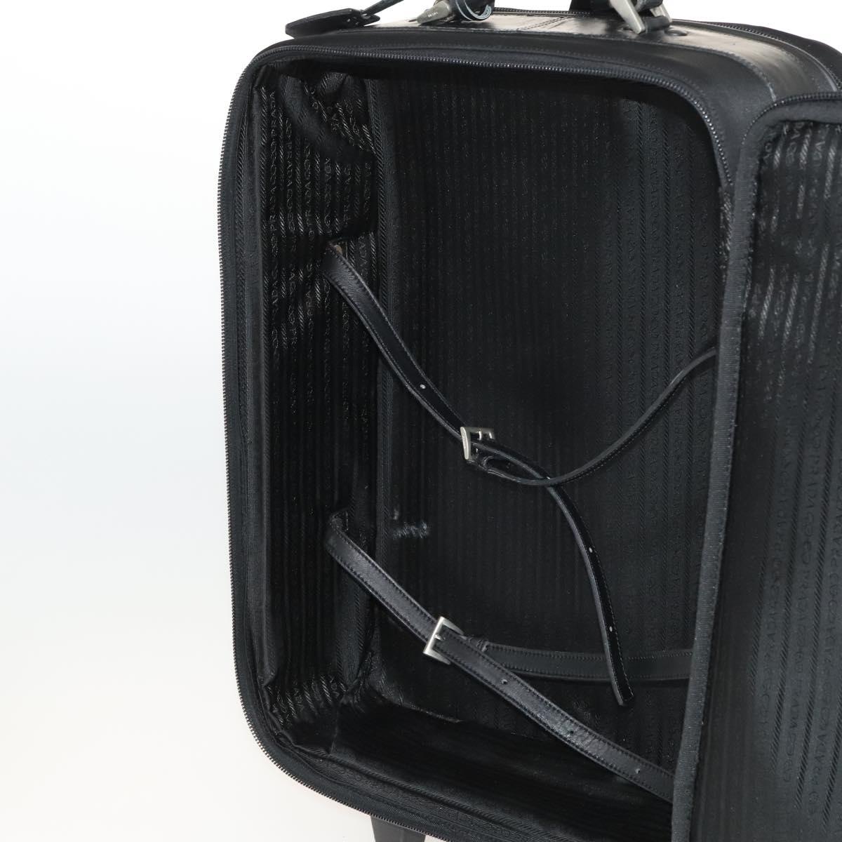 PRADA Suitcase Nylon Black Silver Auth bs24329