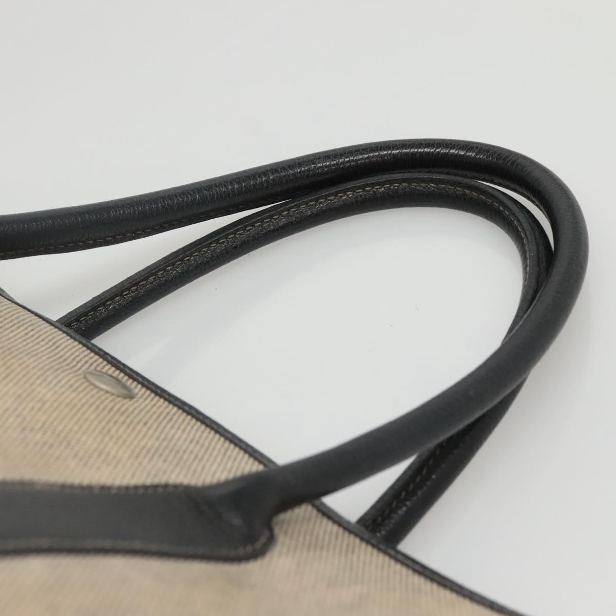 HERMES Garden party PM Hand Bag Coated Canvas Beige Auth bs24374