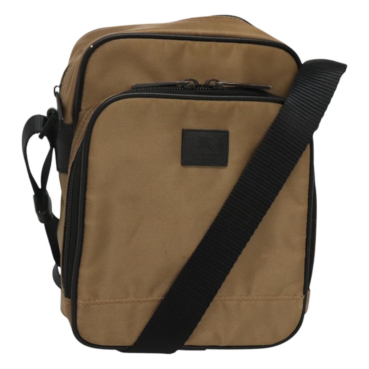 BURBERRY Black label Shoulder Bag Nylon Beige Auth bs24395