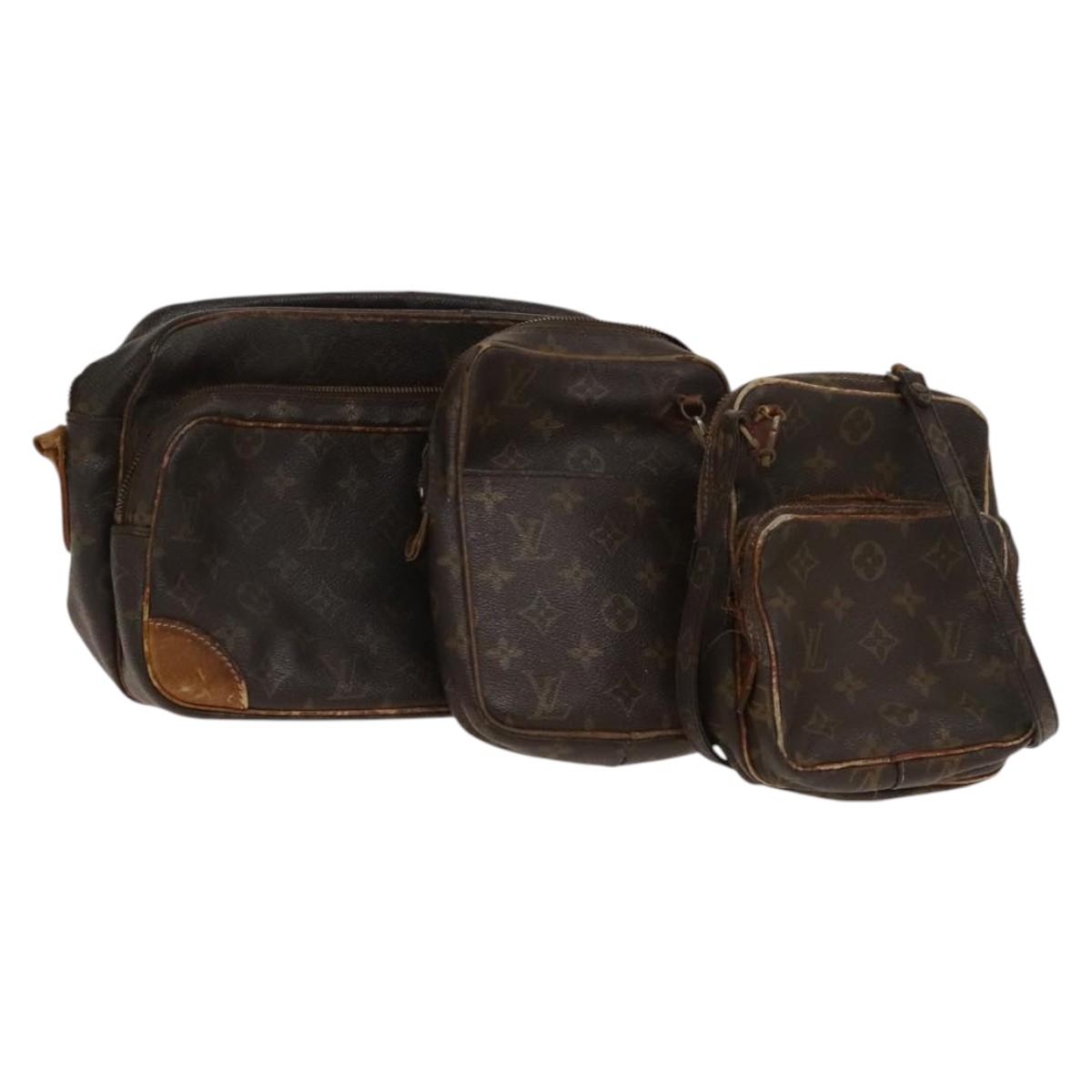 LOUIS VUITTON Monogram Shoulder Bag 3Set LV Auth bs24402