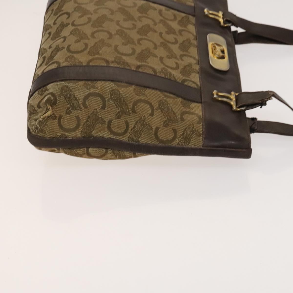 CELINE Macadam Canvas Shoulder Hand Bag PVC Canvas 3Set Brown Navy Auth bs24405