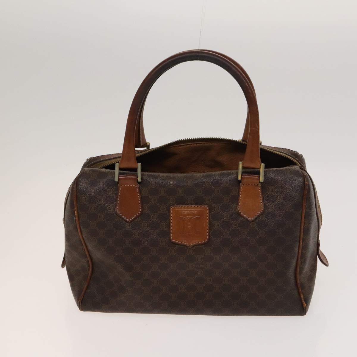 CELINE Macadam Canvas Shoulder Hand Bag PVC Canvas 3Set Brown Navy Auth bs24405