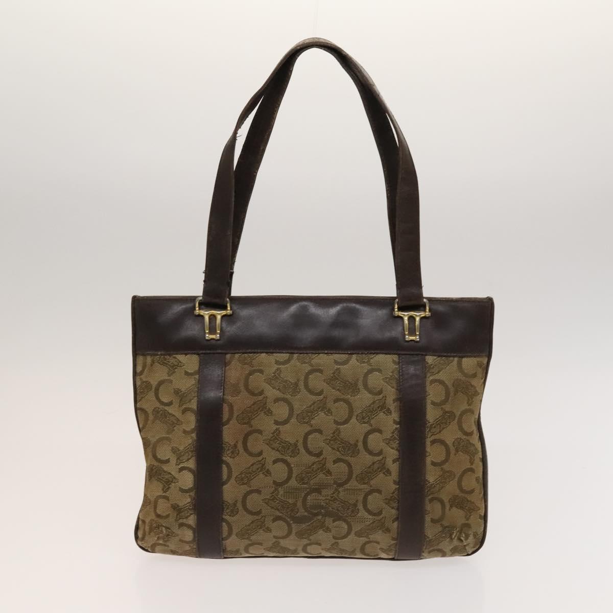 CELINE Macadam Canvas Shoulder Hand Bag PVC Canvas 3Set Brown Navy Auth bs24405