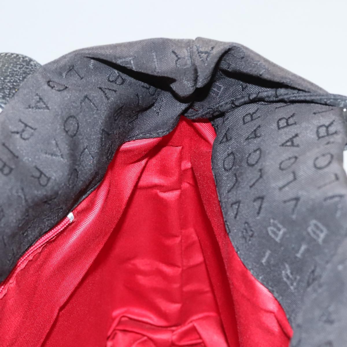 BVLGARI Logo mania Shoulder Bag Nylon Black Silver Auth bs24412