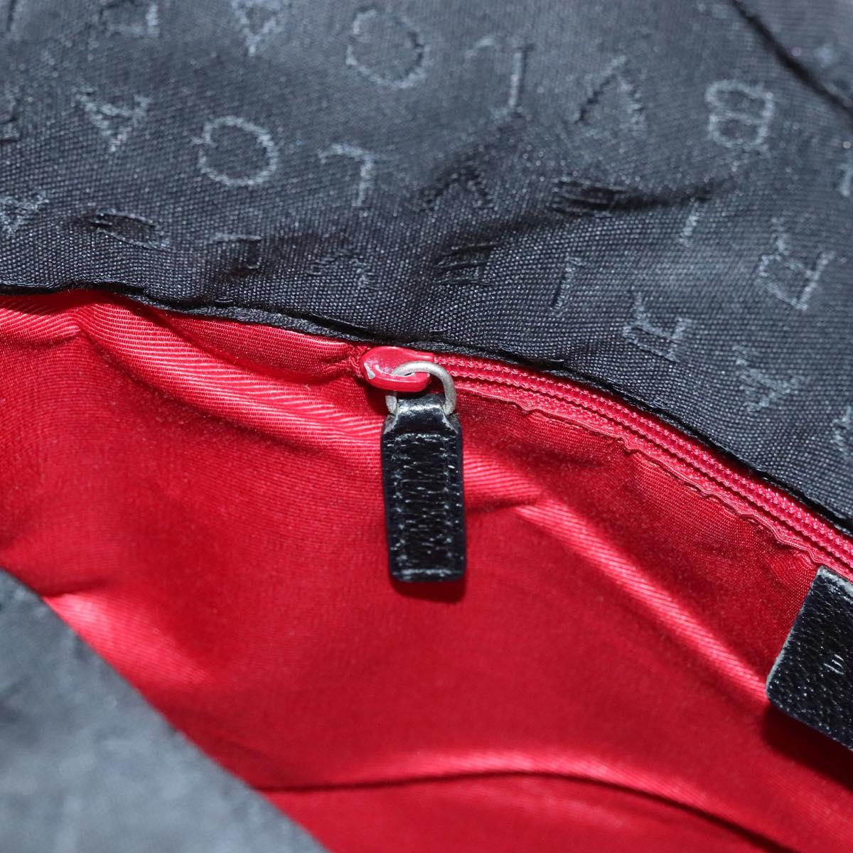 BVLGARI Logo mania Shoulder Bag Nylon Black Silver Auth bs24412