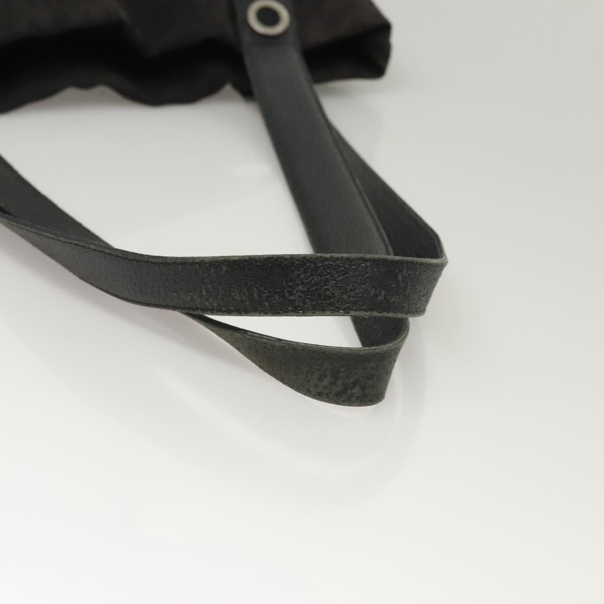 BVLGARI Logo mania Shoulder Bag Nylon Black Silver Auth bs24412