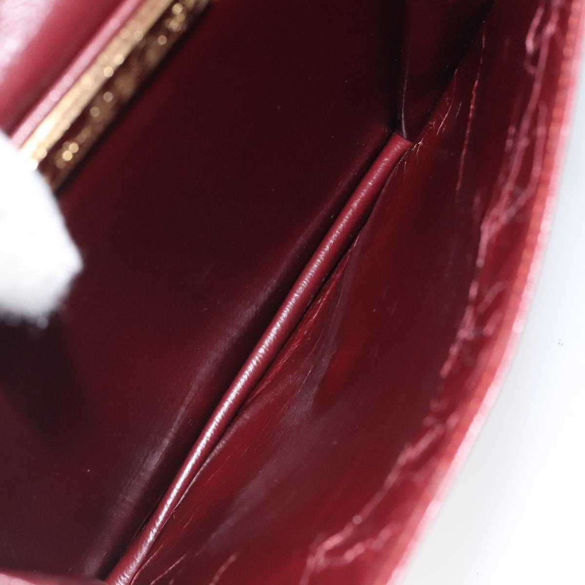 CARTIER Must Line Shoulder Bag Leather Bordeaux Gold Auth bs24414