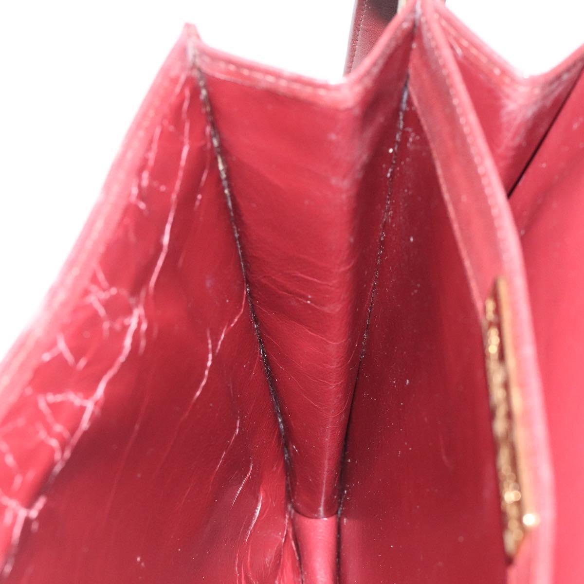 CARTIER Must Line Shoulder Bag Leather Bordeaux Gold Auth bs24414