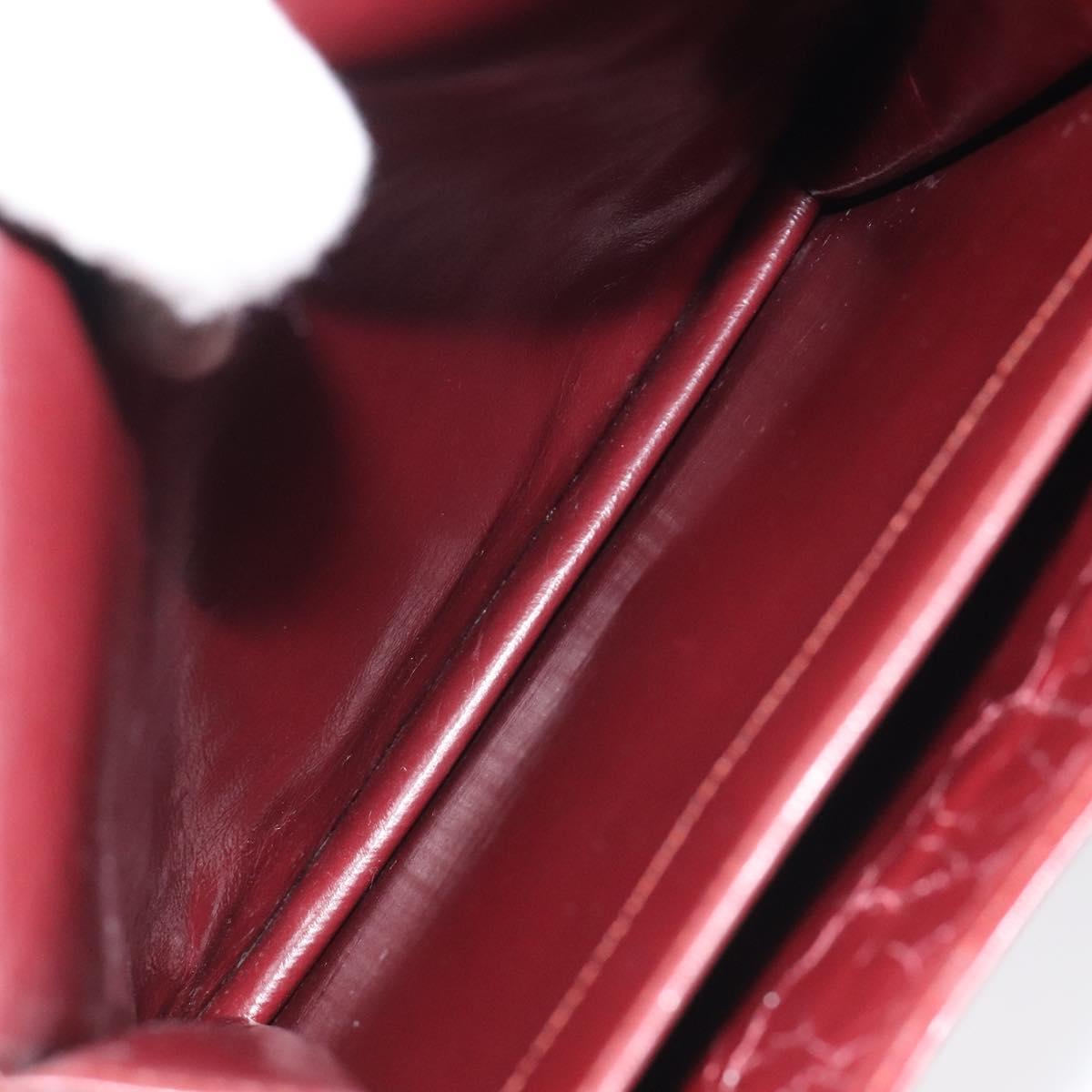 CARTIER Must Line Shoulder Bag Leather Bordeaux Gold Auth bs24414