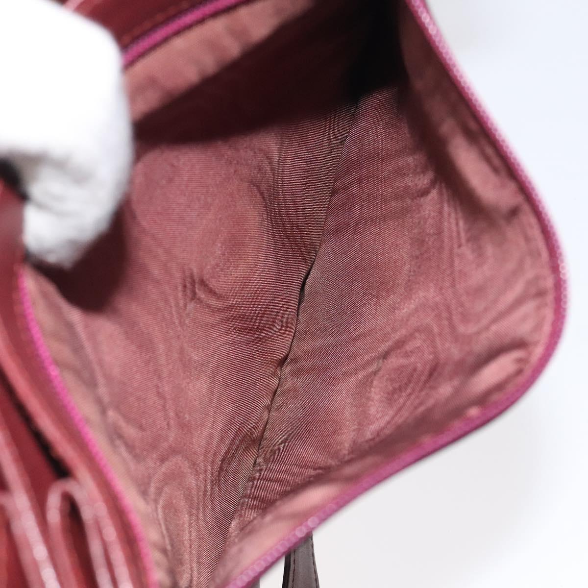 CARTIER Must Line Shoulder Bag Leather Bordeaux Gold Auth bs24414