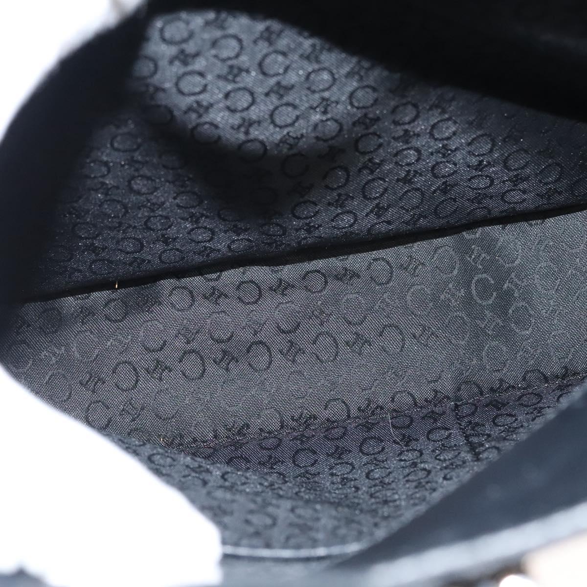 CELINE C Macadam Canvas Hand Bag Black Silver Auth bs24420